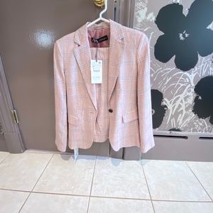 Zara Pant Suit Size 34, Pink Plaid